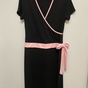 Dressbarn Black Dress with Pink Accents